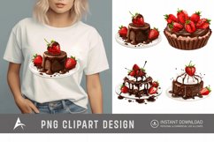Watercolor Chocolate Strawberry Clipart Product Image 1