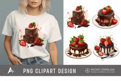 Watercolor Chocolate Strawberry Clipart Product Image 1