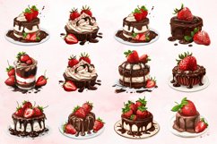 Watercolor Chocolate Strawberry Clipart Bundle Product Image 2