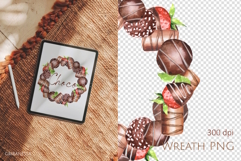 Watercolor Chocolate Wreath PNG Clipart Product Image 2