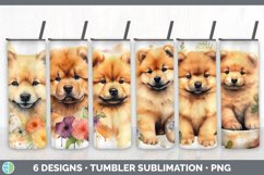 Bundle of six Wild Flowers Chow Chows Tumbler designs.