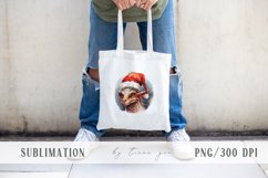 Watercolor Christmas dragon with Santas hat - 3 png clipart Product Image 4