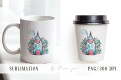 Watercolor Christmas house clipart / sublimation- 1 png file Product Image 2