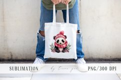 Cute watercolor Christmas panda set clipart- 3 png files Product Image 6