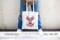 Cute watercolor Christmas reindeer baby clipart- 1 png file Product Image 5