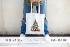 Watercolor Christmas tree pillow sublimation - 3 png files Product Image 5