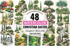 Watercolor Christian Easter Clipart Bundle Product Image 1