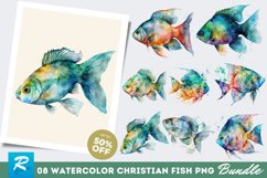 Watercolor Christian Fish Clipart Bundle,Christian Fish Clipart,Christian Fish,Christian Fish Clipart png,Fish Clipart png,Colourful Fish,Clipart Bundle,Vintage Fish,Fish Illustrations,Fish png,Clipart for,DIY Crafts,Marine Life Collage,Stationary,Decoupa