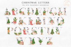 Christmas Alphabet Clipart. Watercolor Winter Monogram PNG Product Image 2