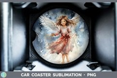 GorgeousWatercolor Christmas Car Coaster design.