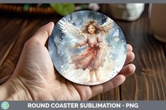 GorgeousWatercolor Christmas Round Coaster design.