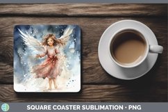 GorgeousWatercolor Christmas Square Coaster design.