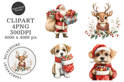 Watercolor Christmas Animal Clipart Product Image 1