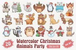 Watercolor Christmas Animals