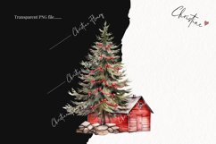 Watercolor Christmas Cottage Clipart | Christmas Clipart Product Image 2