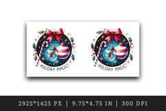Watercolor Christmas bauble bow candy cane elf Holiday Magic quote print 20 oz tumbler skinny mug wrap clipart t-shirt sublimation printable design