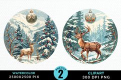Watercolor Christmas Bauble Graphics Clipart Product Image 1