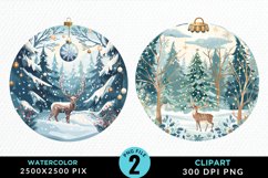 Watercolor Christmas Bauble Graphics Clipart Product Image 1