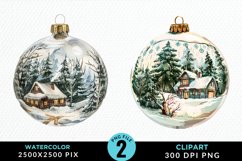 Watercolor Christmas Bauble Sublimation PNG Clipart Product Image 1