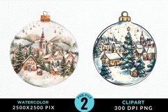 Watercolor Christmas Bauble Illustration PNG Clipart Product Image 1