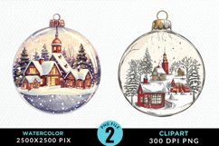 Watercolor Christmas Bauble Sublimation PNG Clipart Product Image 1