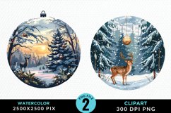 Watercolor Christmas Bauble Image Clipart Product Image 1