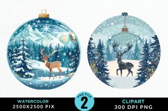 Watercolor Christmas Bauble Graphics Clipart Product Image 1