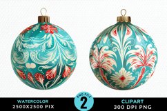 Watercolor Christmas Bauble Fun Clipart Product Image 1