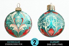 Watercolor Christmas Bauble Fun Clipart Product Image 1