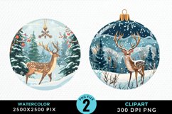 Watercolor Christmas Bauble Graphics Clipart Product Image 1