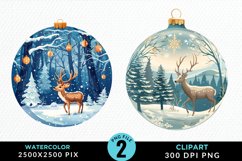 Watercolor Christmas Bauble Graphics Clipart Product Image 1