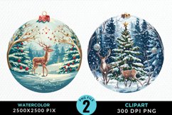 Watercolor Christmas Bauble Graphics Clipart Product Image 1