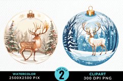 Watercolor Christmas Bauble Image Clipart Product Image 1