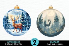 Watercolor Christmas Bauble Graphics Clipart Product Image 1