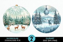 Watercolor Christmas Bauble Graphics Clipart Product Image 1