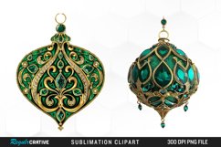 Watercolor Christmas Bauble Illustration Clipart Product Image 1