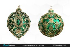 Watercolor Christmas Bauble PNG Set Clipart Product Image 1