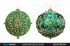 Watercolor Christmas Bauble PNG Set Clipart Product Image 1