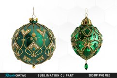 Watercolor Christmas Bauble PNG Set Clipart Product Image 1