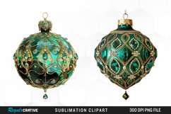 Watercolor Christmas Bauble PNG Set Clipart Product Image 1