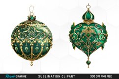 Watercolor Christmas Bauble Illustration Clipart Product Image 1