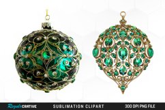 Watercolor Christmas Bauble PNG Set Clipart Product Image 1