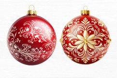 Christmas Bauble Watercolor Sublimation Clipart Product Image 5