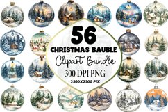 Watercolor Christmas Bauble Clipart Bundle Product Image 1