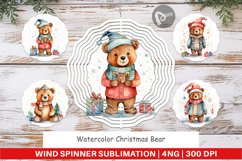 Wind Spinner Watercolor Christmas Bear Product Image 1