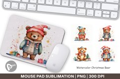 Mouse Pad Watercolor Christmas Bear Product Image 1