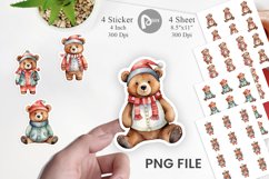 Sticker Watercolor Christmas Bear Product Image 1