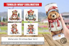 Tumbler Wrap Watercolor Christmas Bear Product Image 1