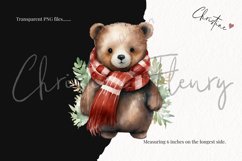 Watercolor Christmas Bears Clipart Product Image 3