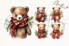 Watercolor Christmas Bears Clipart Product Image 4